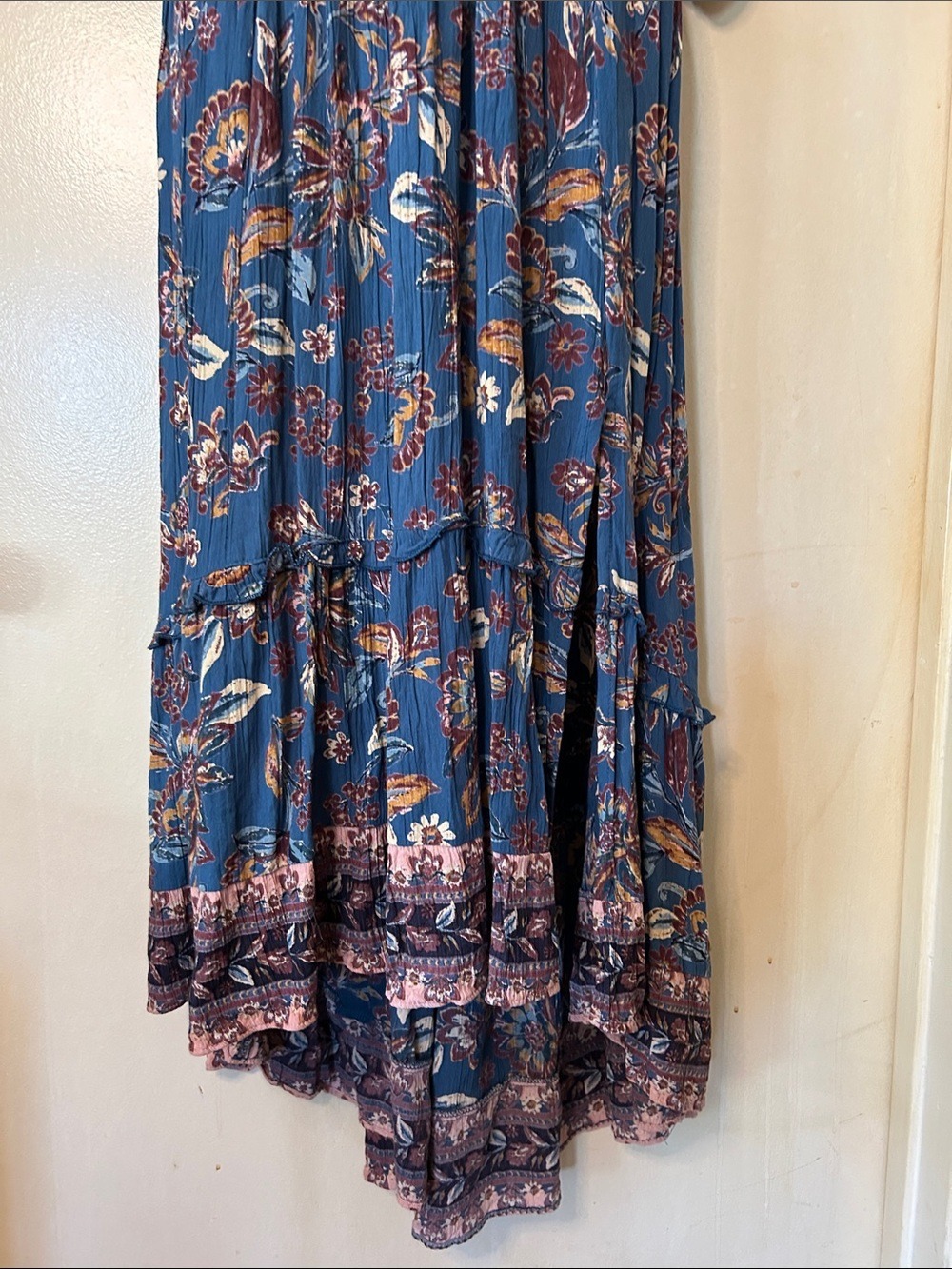 Angie Teal Floral Hi-Low Dress with Puff Sleeves size S - Picture 5 of 12